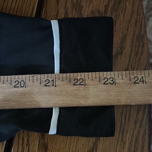 Sheer Black & White Blouse with Roll Tab Sleeves and Chest Pockets - Picture 13 of 14